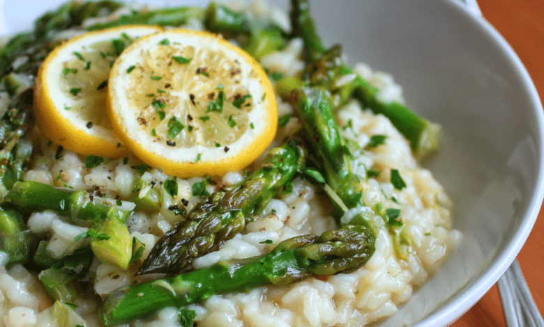 Simple Lemon Asparagus Risotto