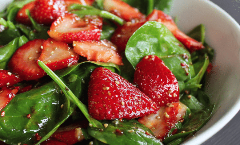 Simple Strawberry Spinach Salad