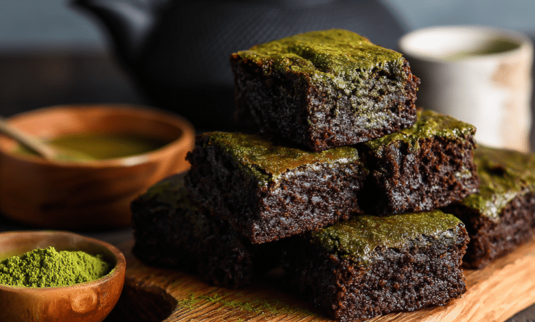 Soft & Chewy Matcha Brownies