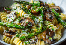 Spring Asparagus Mushroom Pasta