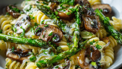 Spring Asparagus Mushroom Pasta