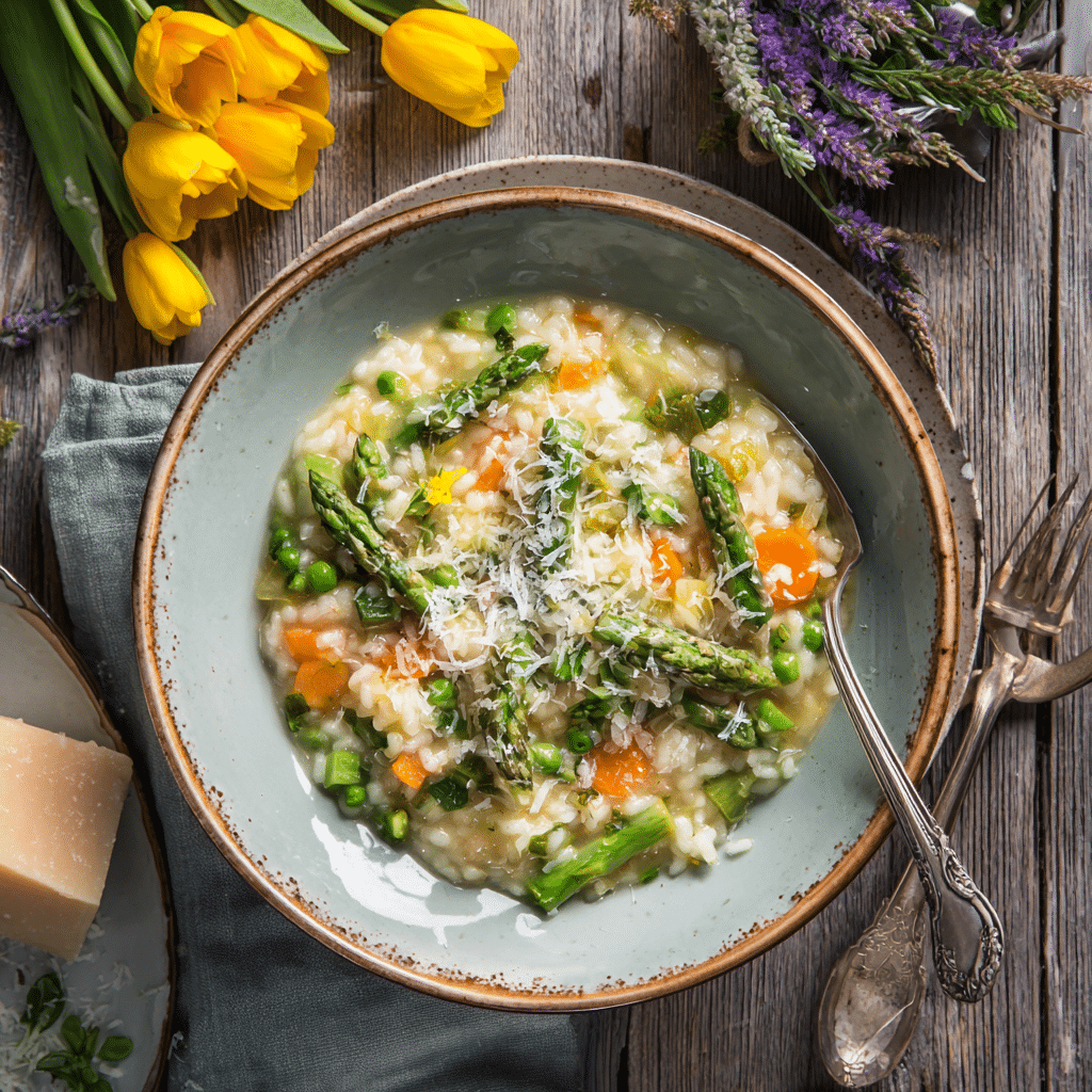 Spring Vegetable Risotto with Parmesan – Creamy Comfort from My Cretan Kitchen