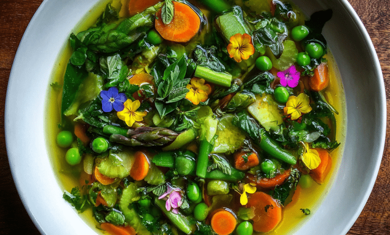 Spring Vegetable Soup for Dinner