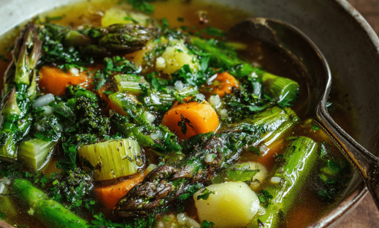 Spring Vegetable Soup with Herbs