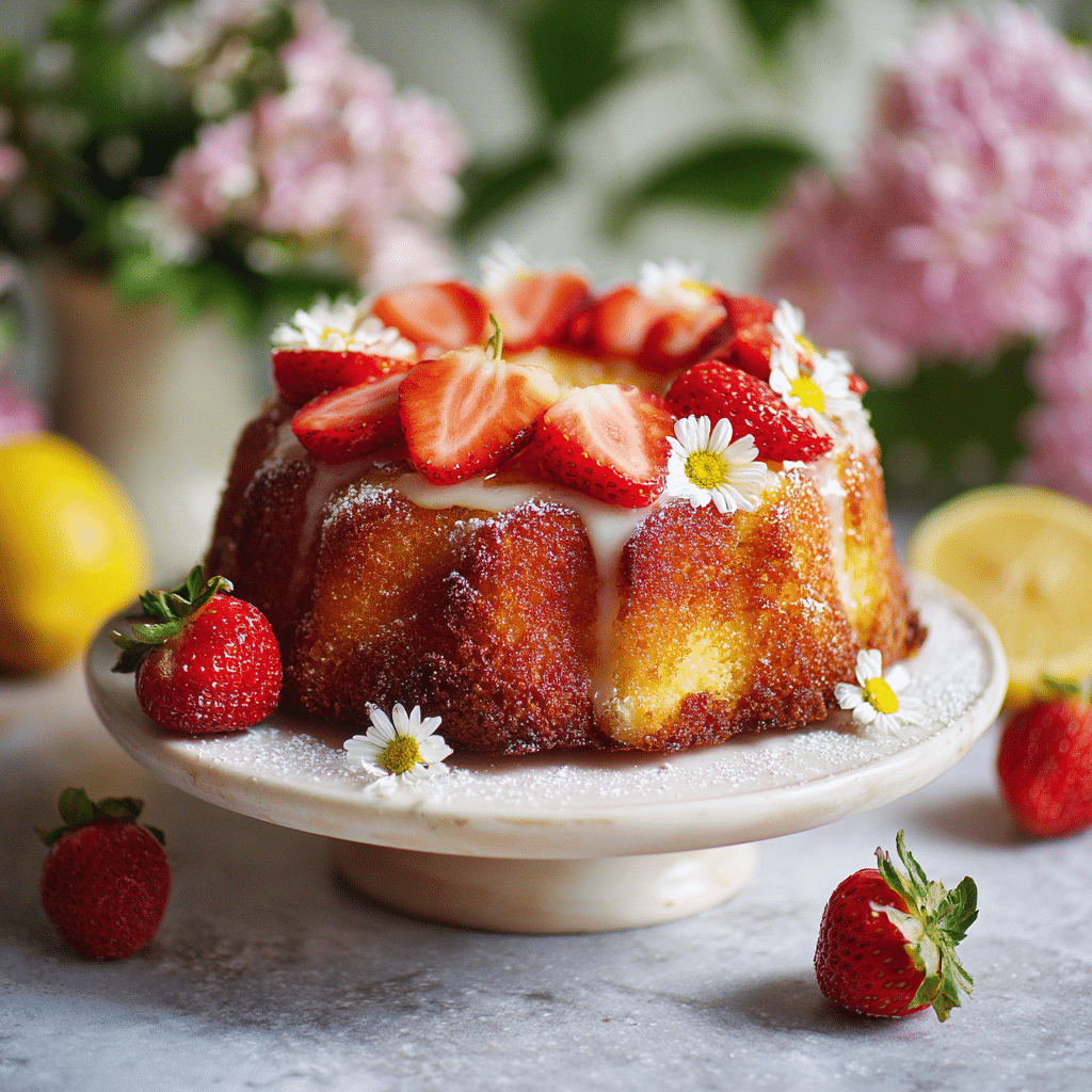 Strawberry Lemon Brioche Cake (Soft, Sunny, and Full of Love)