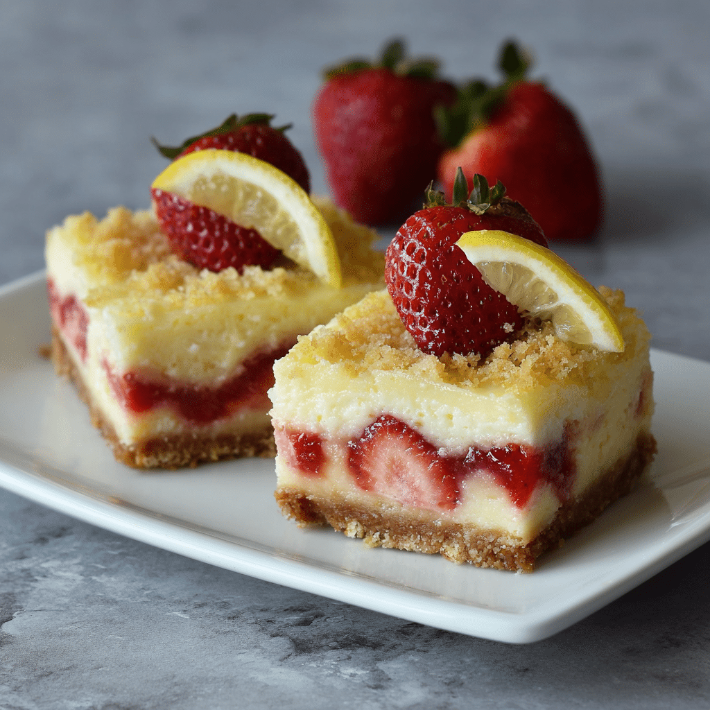 Strawberry Lemon Cheesecake Bars (bright, creamy, and full of sunshine)
