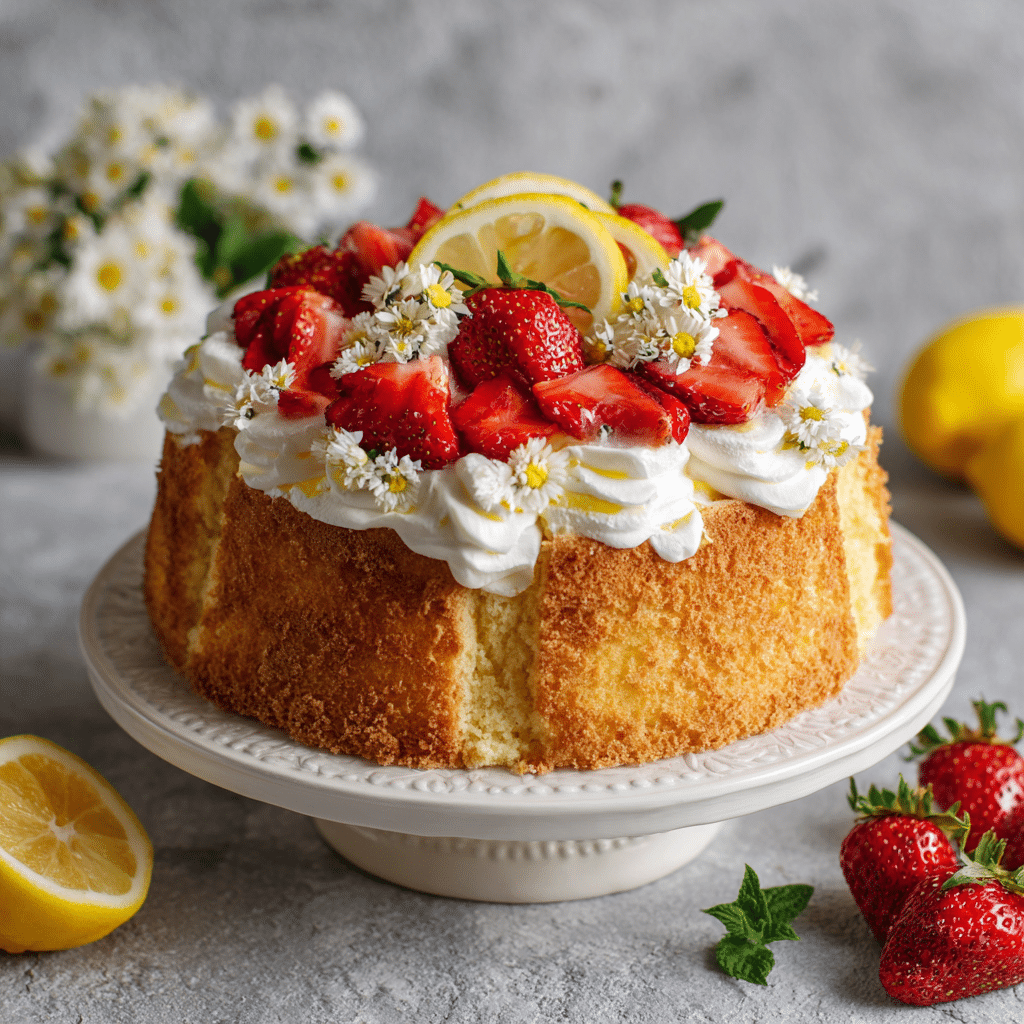 Strawberry Lemon Chiffon Cake – Light, Bright & Full of Love