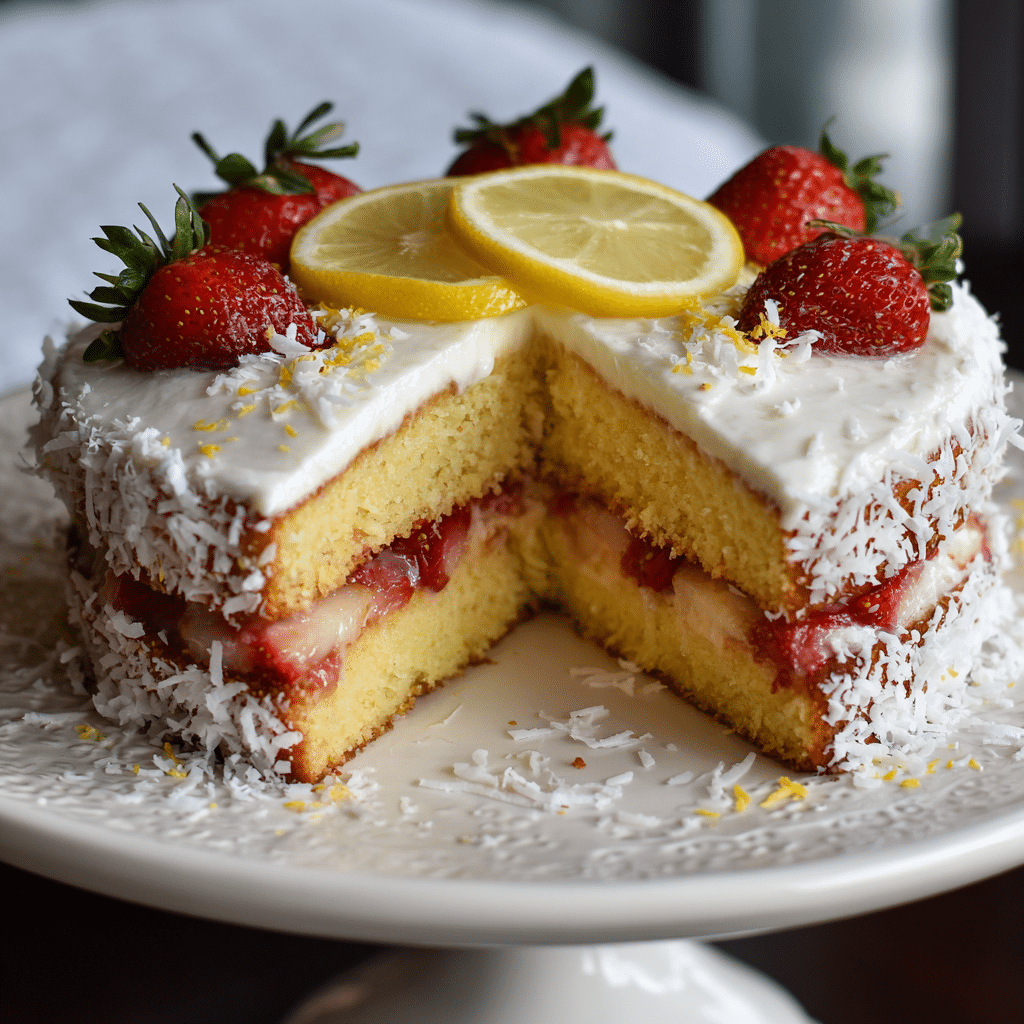 Strawberry Lemon Coconut Cake – A Slice of Sunshine from My Kitchen