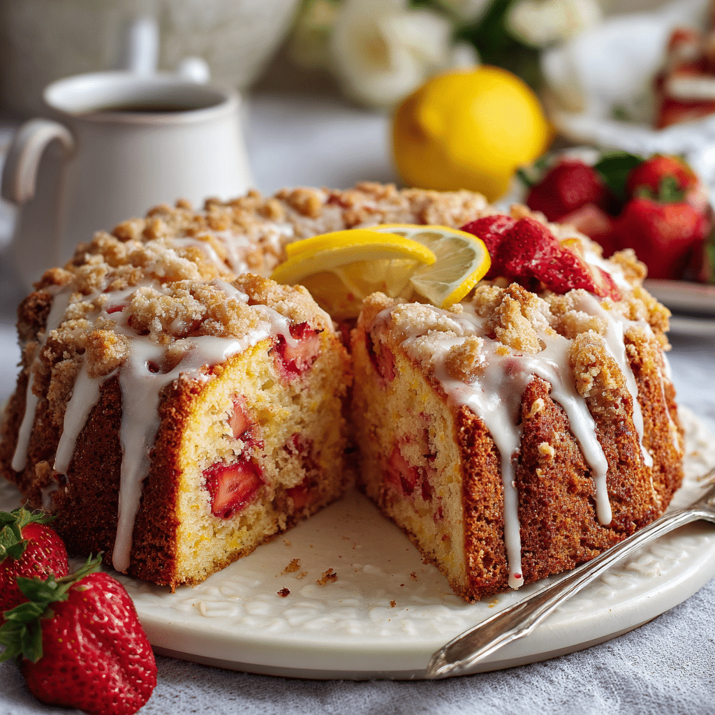 Strawberry Lemon Coffee Cake – A Bright and Cozy Slice of Happiness
