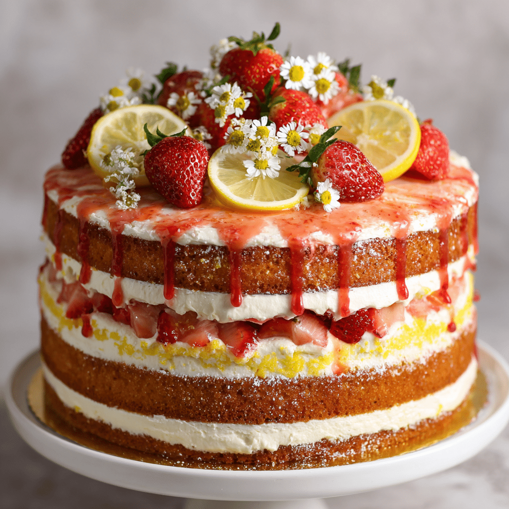 Strawberry Lemon Naked Cake – Bright, Fresh & Full of Love