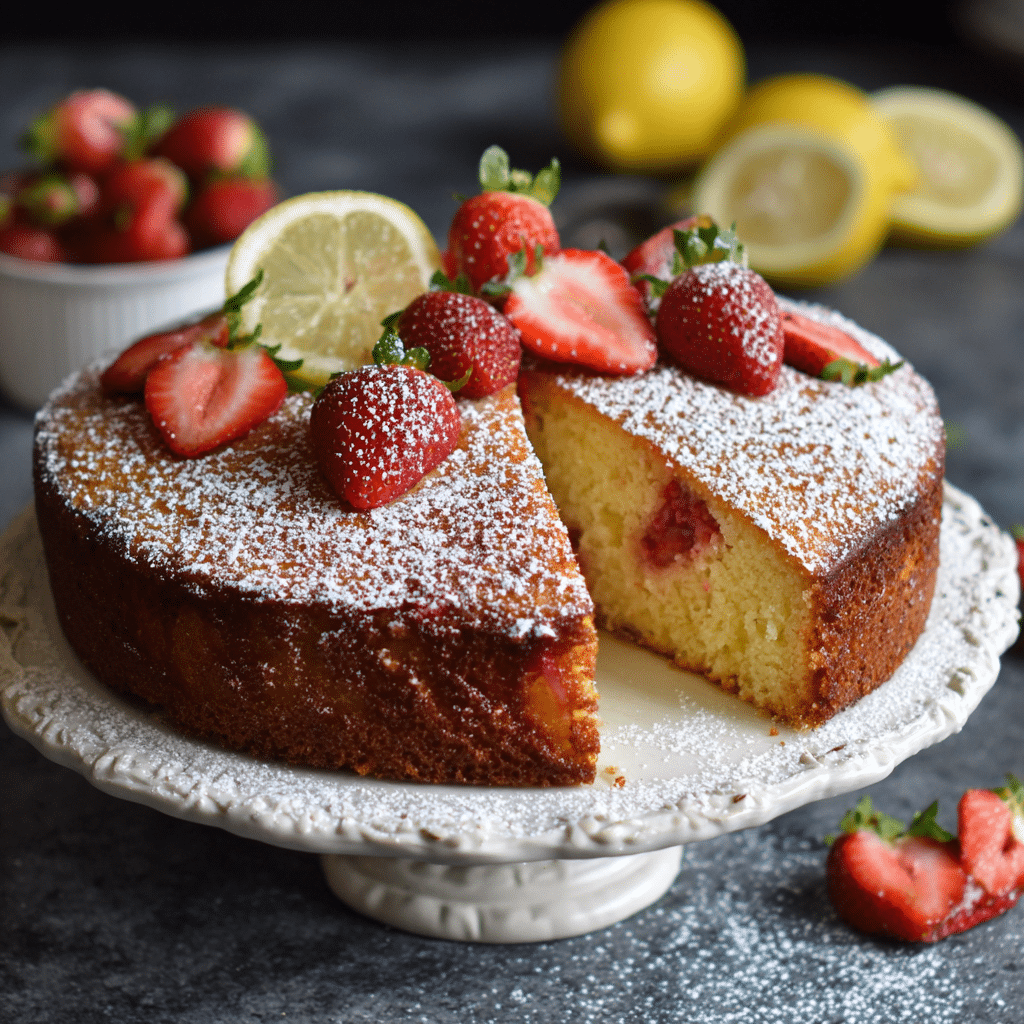 Strawberry Lemon Ricotta Cake – A Soft Slice of Sunshine from My Kitchen