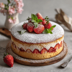 Strawberry Lemon Soufflé Cake