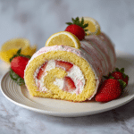 Strawberry Lemon Swiss Roll Cake