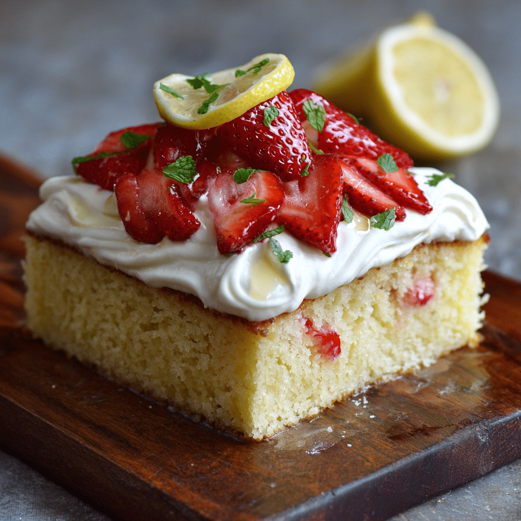 Strawberry Lemon Tres Leches Cake – A Bright, Creamy Hug in Every Bite