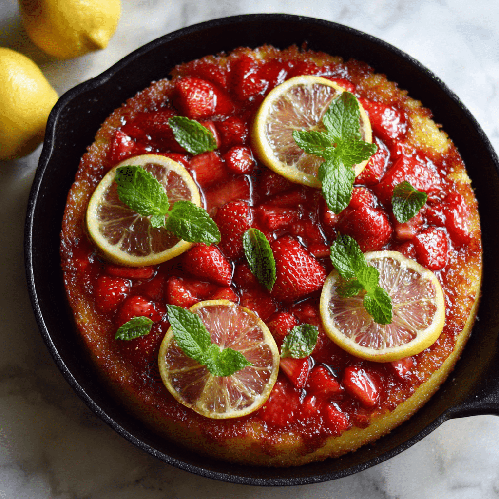 Strawberry Lemon Upside-Down Cake (sunshine in a pan, flip-and-smile magic)