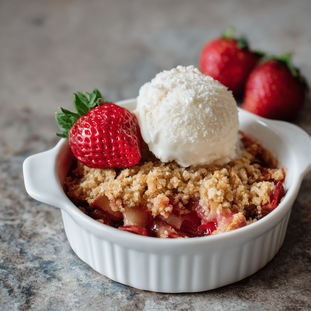 Strawberry Rhubarb Crisp with Crumble Topping – A Sweet and Tangy Dessert from My Kitchen