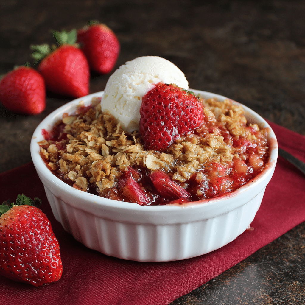 Strawberry Rhubarb Crisp with Oat Topping – My Sweet and Tangy Comfort Dessert