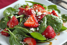 Strawberry Spinach Salad with Dressing