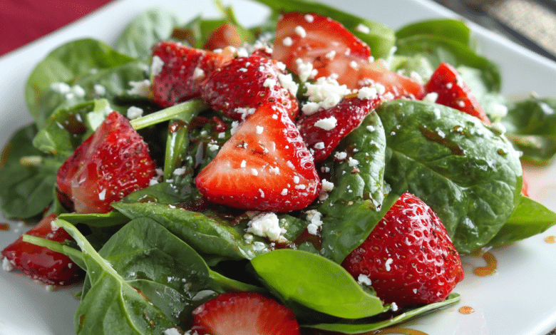 Strawberry Spinach Salad with Dressing