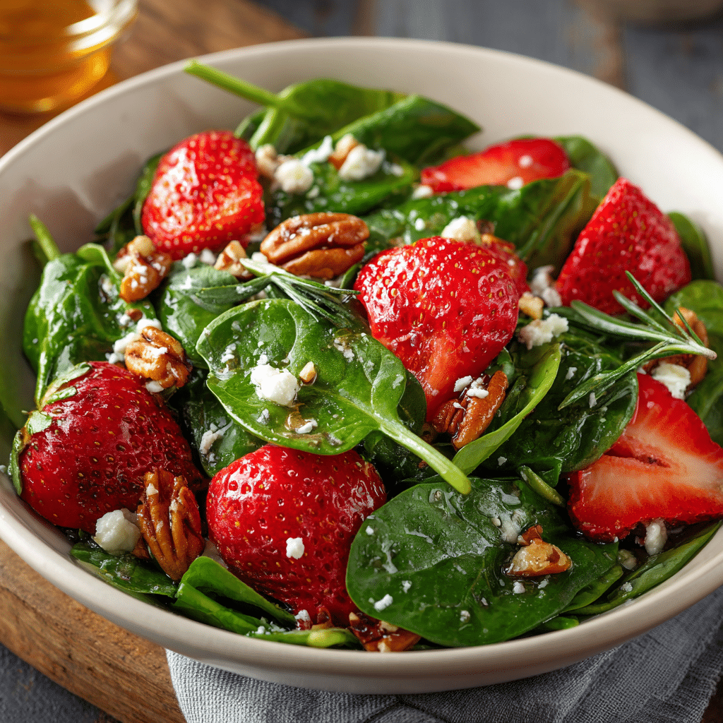 Strawberry Spinach Salad with Nuts – Fresh, Sweet, and Full of Love