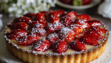 Strawberry Tart with Custard