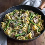Vegetarian Asparagus Mushroom Pasta