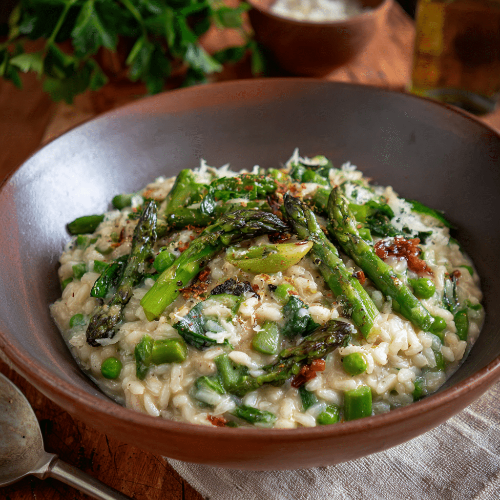 Vegetarian Spring Vegetable Risotto – Creamy Comfort from My Cretan Kitchen