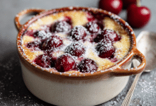 Cherry Clafoutis with Cream