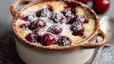 Cherry Clafoutis with Cream