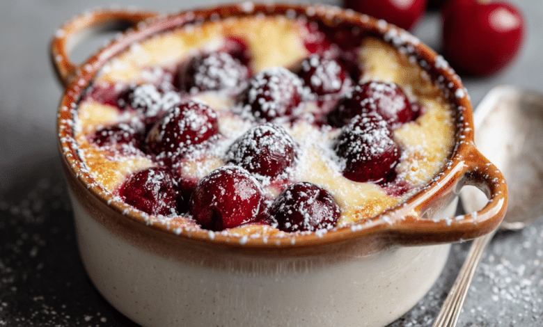 Cherry Clafoutis with Cream