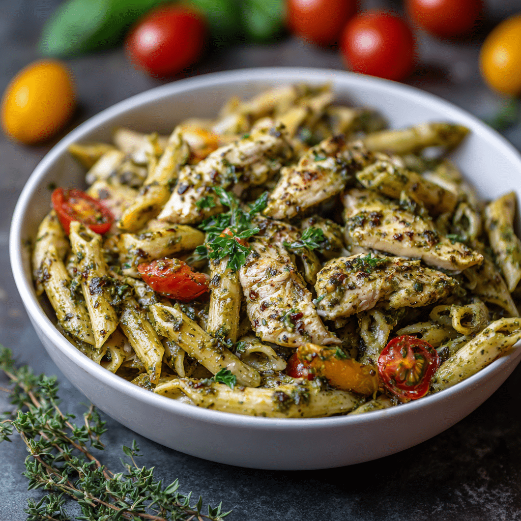 Chicken Pesto Pasta – A Bowl of Green Comfort from My Kitchen