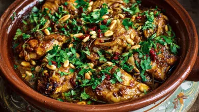 Chicken Tagine with Pine Nuts