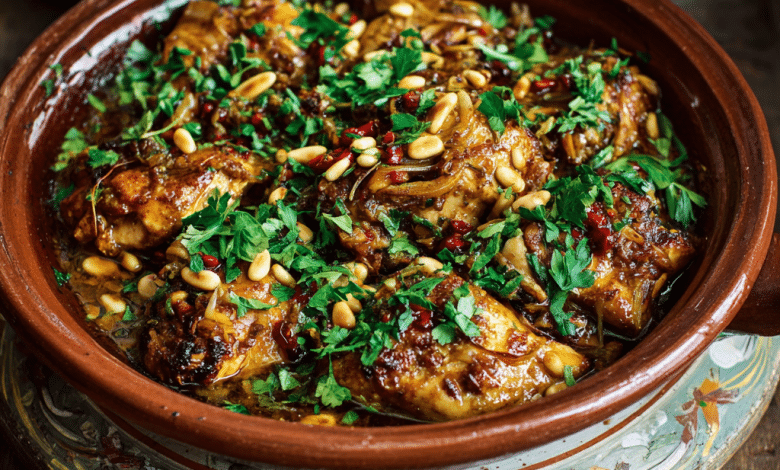 Chicken Tagine with Pine Nuts