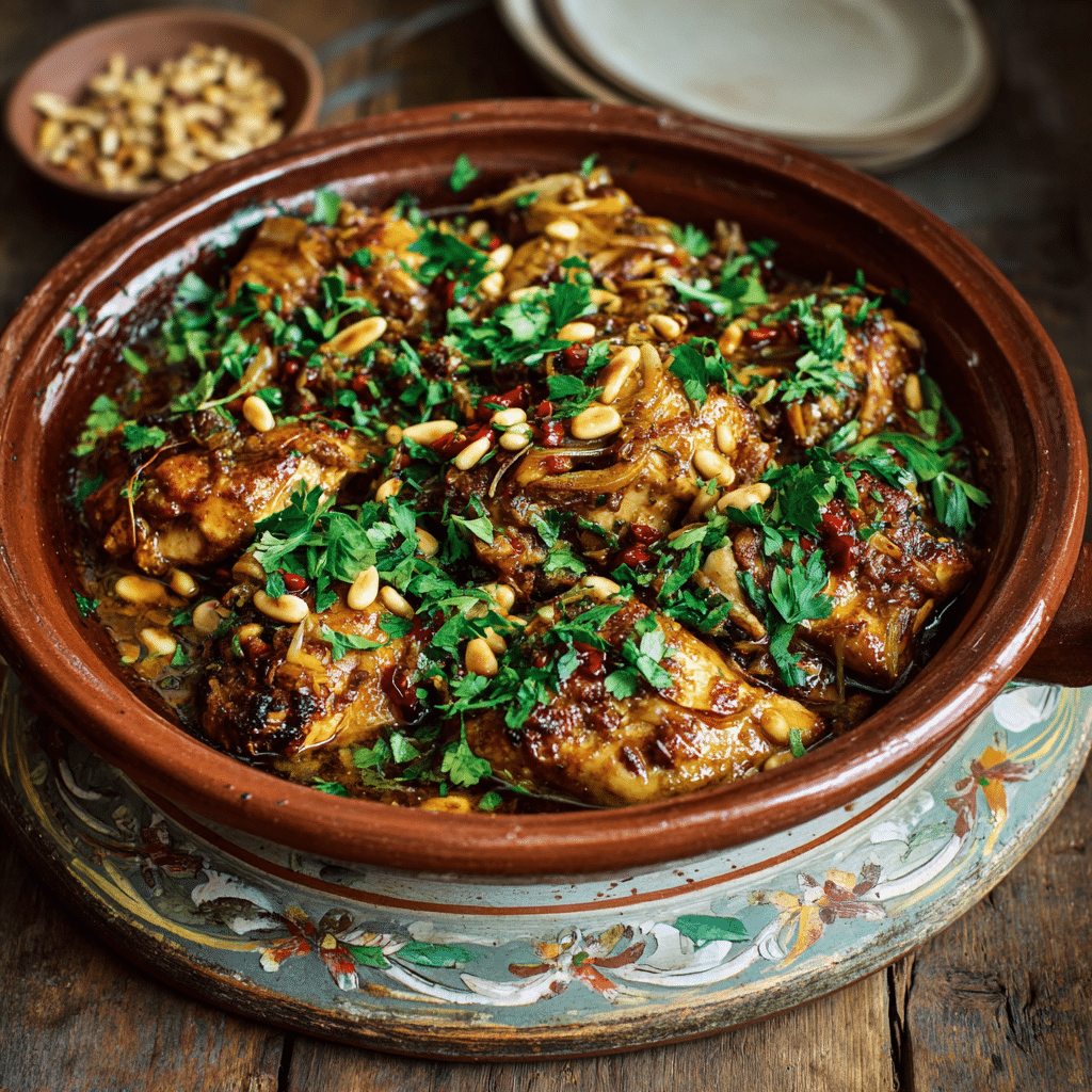 Chicken Tagine with Pine Nuts – A Warm, Fragrant Dish That Feels Like Home