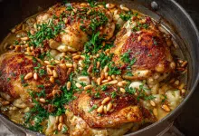 Chicken with Garlic and Pine Nuts