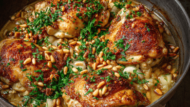 Chicken with Garlic and Pine Nuts