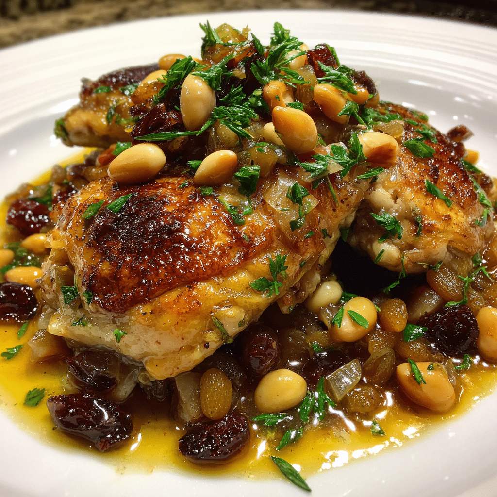Chicken with Pine Nuts and Raisins – A Sweet & Savory Comfort Dish from My Kitchen
