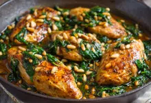 Chicken with Spinach and Pine Nuts
