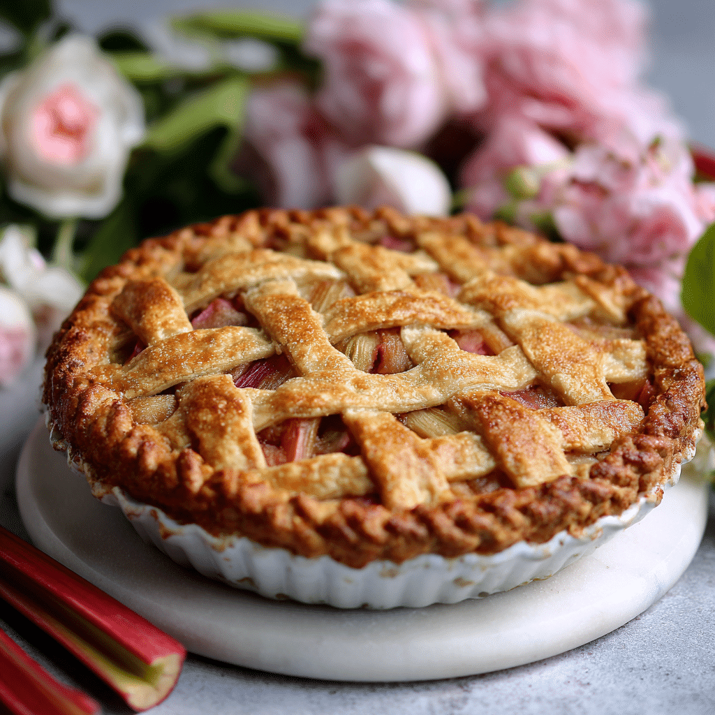 Classic Rhubarb Pie – Sweet, Tangy & Wrapped in Golden Comfort