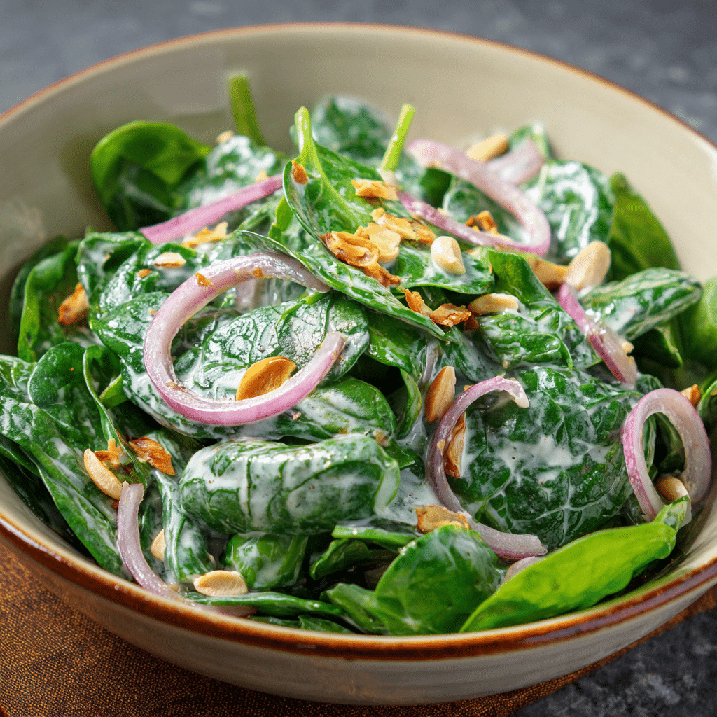 Classic Spinach Salad – A Fresh, Gentle Bowl of Comfort I Always Come Back To