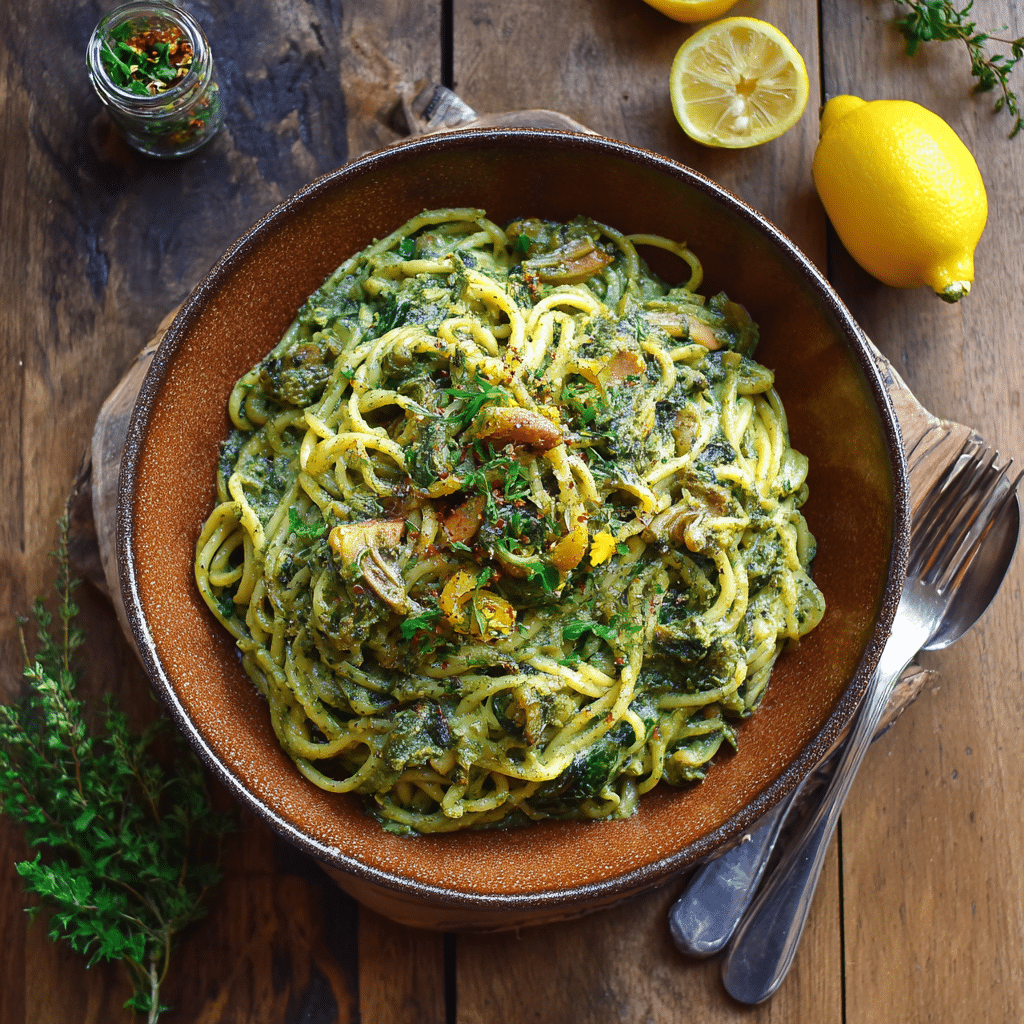 Creamy Pesto Pasta – A Bowl of Comfort from My Cretan Kitchen 💚🍝