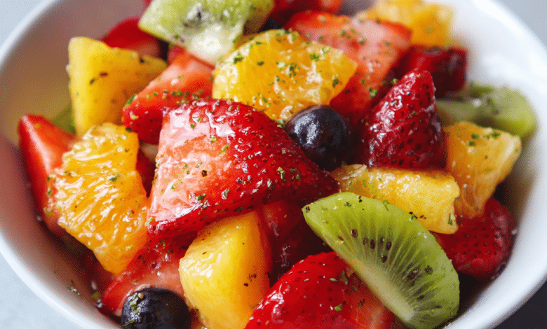 Fruit Salad with Honey Lime Dressing