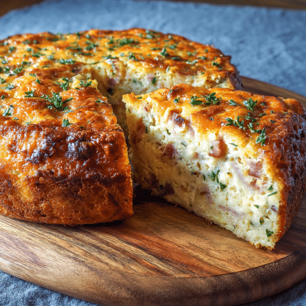 Ham and Cheese Savory Cake – Soft, Cheesy & Full of Comfort