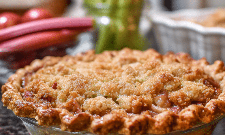 Homemade Rhubarb Pie Dessert