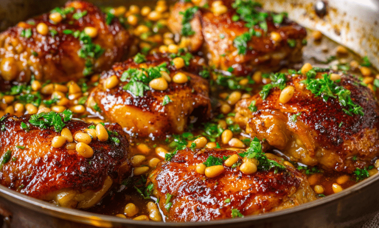 Honey Chicken with Pine Nuts