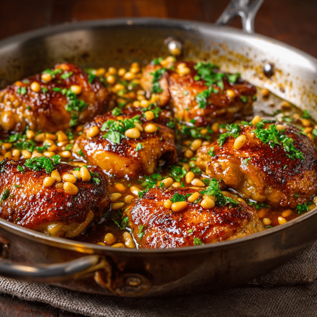 Honey Chicken with Pine Nuts – A Warm, Golden Dish That Brings Everyone to the Table