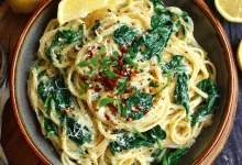 Lemon Pasta with Spinach