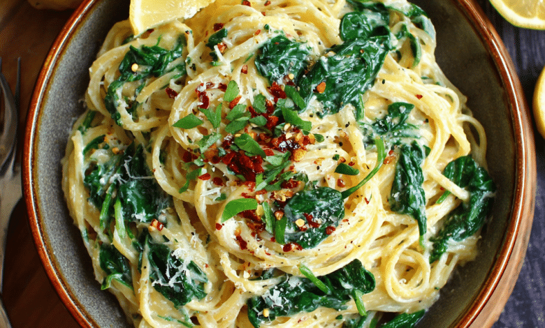 Lemon Pasta with Spinach