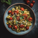 Pesto Pasta with Cherry Tomatoes
