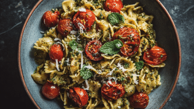 Pesto Pasta with Cherry Tomatoes